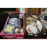 Two boxes of Losol Ware, 2 floral decorated jugs,