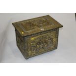 Relief moulded log box,