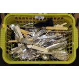 Basket of plated cutlery