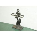 Cast iron stick stand in form of a tree and hunting dog