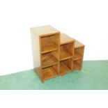 Oak bookcase with step design