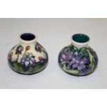 Two Moorcroft bud vases,