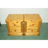 Pair of pine 2 drawer bedside cabinets
