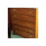 Stag 5 drawer chest of drawers with brass drop handles