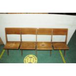 Oak folding 4 seat set, North of England School Furnishing Ltd Darlington, height 82 cm,