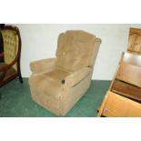 Brown button back electric reclining chair