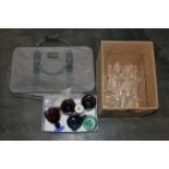 Two boxes of glassware,