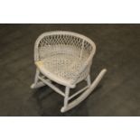 Child's bergere and wicker rocking chair, height 40 cm,