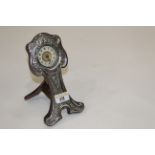 Silver Art Nouveau table clock, stamped to the foot,
