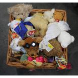 Basket of Ty Beanie soft toys