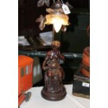 Resin figural table lamp,