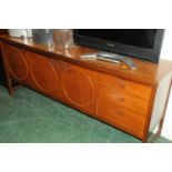 Nathan Circles teak sideboard - 3 drawers and 3 cupboards, height 78 cm, width 183 cm,