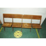 Oak folding 4 seat set, North of England School Furnishing Ltd Darlington, height 82 cm,