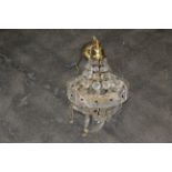 Brass and glass ceiling light fitting