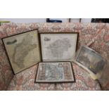 John Speede framed map of Britain, John Cary 1829 map of Cumberland,