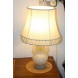 Onyx lamp with cream shade,