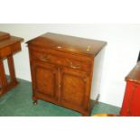 Walnut veneered cupboard with slide,