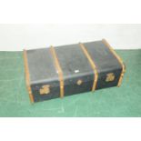 Vintage wooden bound trunk