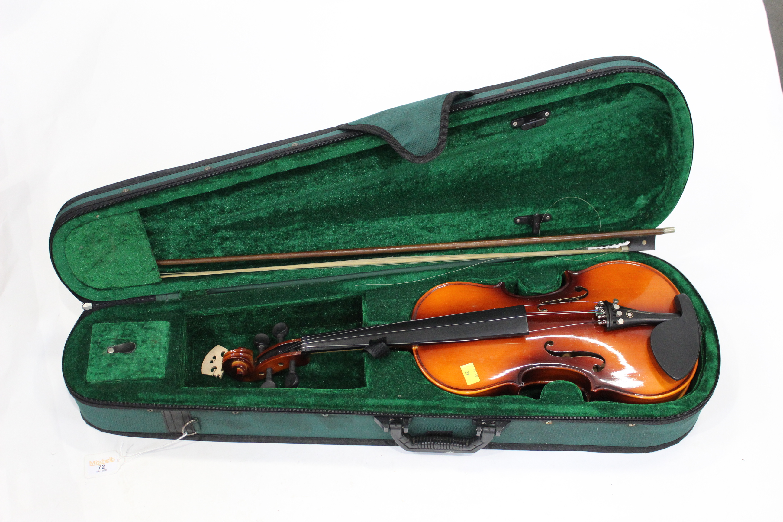 Cased Antoni violin with bow