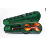 Cased Antoni violin with bow