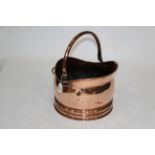 Mid 20th century copper coal bucket,