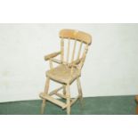 Victorian spindle backed high chair,