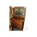 Late Victorian/early Edwardian dressing chest with 3 drawers below