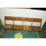 Oak folding 4 seat set, North of England School Furnishing Ltd Darlington, height 82 cm,