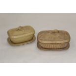 Two relief moulded game dishes,