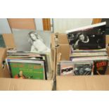 Two boxes of records to include Manhattan Transfer, Barry Manilow,