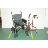 Folding wheelchair and walker
