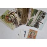 WD & HO Wills cigarette cards, local related postcards and Christmas cards,