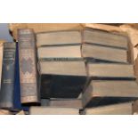 A box of mixed old books including The International Library of Famous Literature,