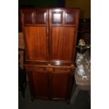 A 19th century mahogany stationers cupboard,