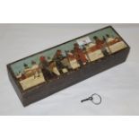 An early 20th century Russian beechwood glove box,