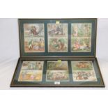A Victorian framed series of twelve Leighton Brothers calendar prints,