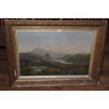 A late Victorian oil on canvas of a lake scene, signed to lower left B Rose and dated '98,