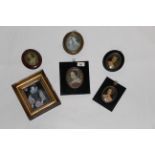 Six miniature portraits,