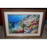 A limited edition colour print of Positano, 45 cm x 65 cm, indistinctly signed Serardino? No.