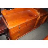 A Victorian satinwood washstand with shaped galleries fitted two short and two long drawers,