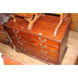 A mahogany TV / media chest of Georgian design, with faux drawers on bracket feet,