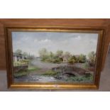 A 20th century oil painting, View of Brigham, 39 cm x 59 cm,
