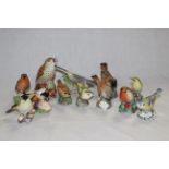 A group of 12 Royal Worcester fine bone china bird figures including Goldfinch.