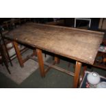 A 1950's Iroko and teak laboratory desk,