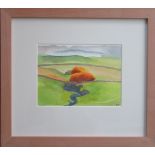 Romey Chaffer 'Weardale landscape' - A beautiful, framed, original, watercolour by Romey Chaffer,