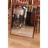 A modern mahogany framed rectangular mirror, 69 cm x 51 cm.