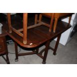 An oak oval gate leg table, square moulded legs with shaped feet, 150 x 110 x 75 cm high.