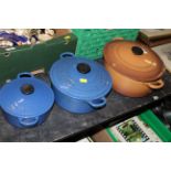 A large Le Creuset enamelled pan with cover,