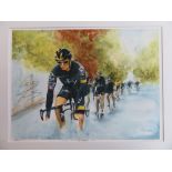 Cyclist 1-off print - “Paris- Tour de France 2015” is a one off giclee print from an original