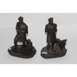 Two Heredities bronzed resin figures of a Scottish Shepherd, modelled by Tom Mackie,